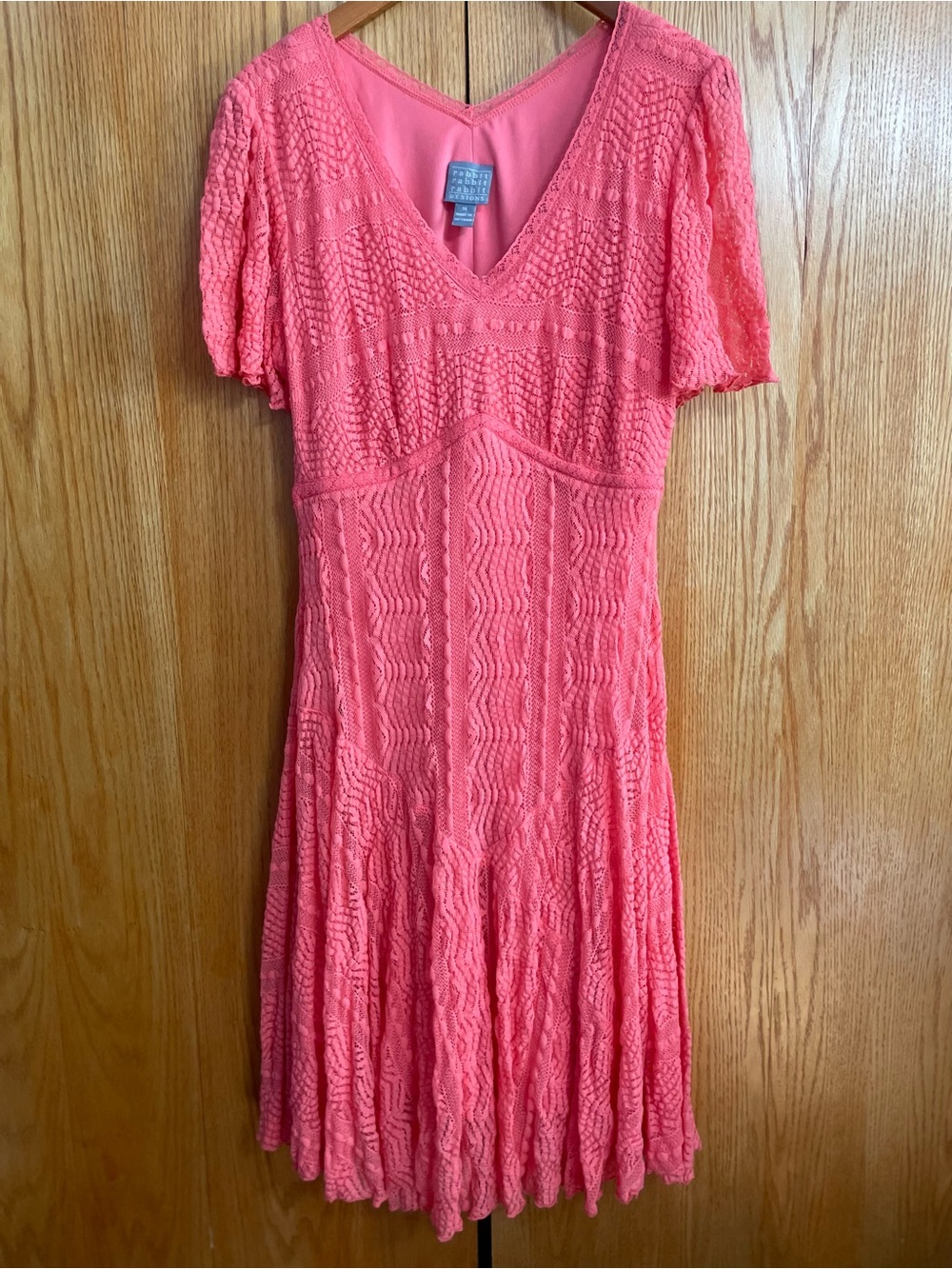 Rabbit Rabbit Rabbit Coral Lace Midi Dress